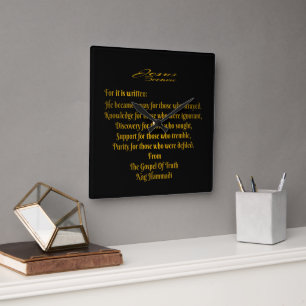 Jesus Became   Square Wall Clock