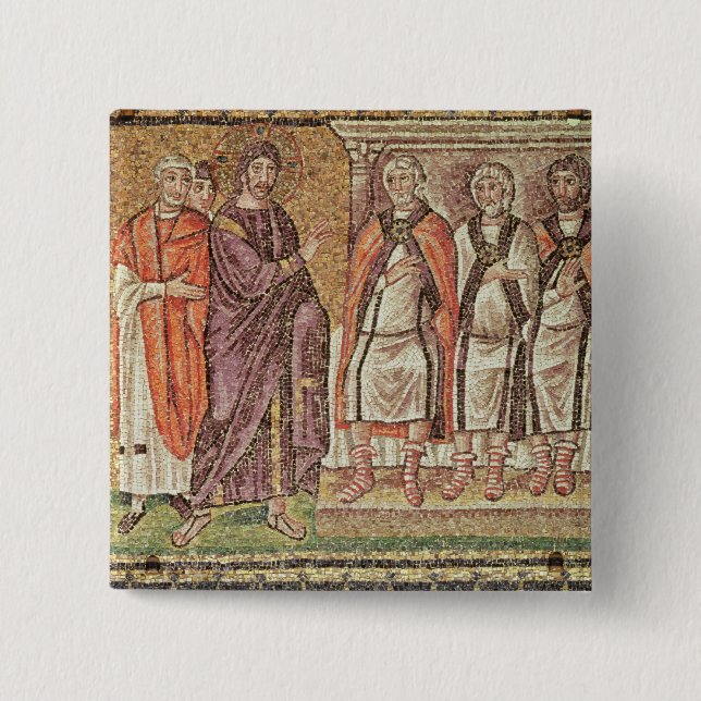 Jesus before Caiphus 2 Inch Square Button (Front)