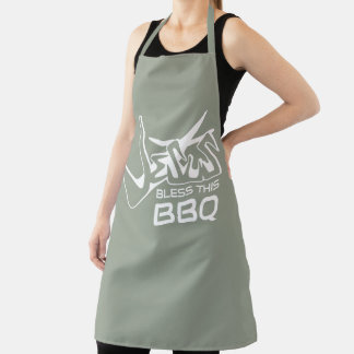 Jésus bénisse ce tablier de sage BBQ