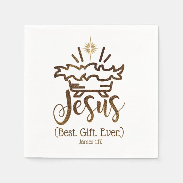 JESUS BEST GIFT EVER Christmas Party Napkin (Front)