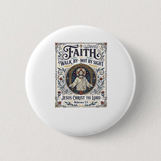 Jesus Bible Journalling Scripture Art Shirt Christ 2 Inch Round Button (Front)