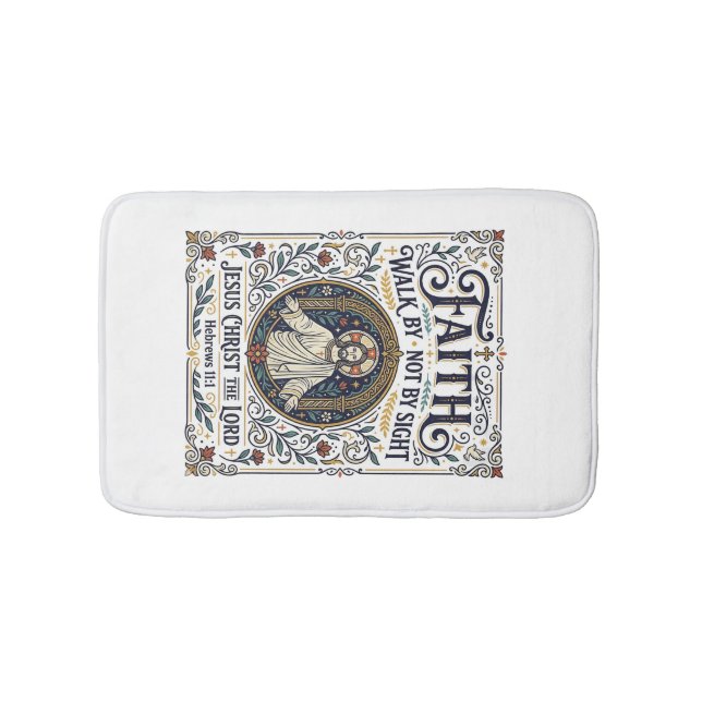Jesus Bible Journalling Scripture Art Shirt Christ Bath Mat (Front)