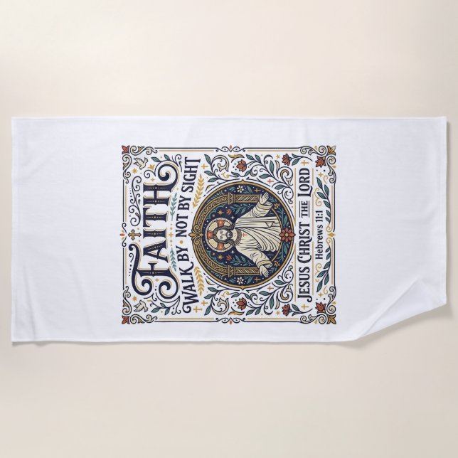 Jesus Bible Journalling Scripture Art Shirt Christ Beach Towel (Front)