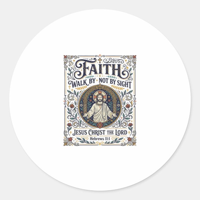 Jesus Bible Journalling Scripture Art Shirt Christ Classic Round Sticker (Front)