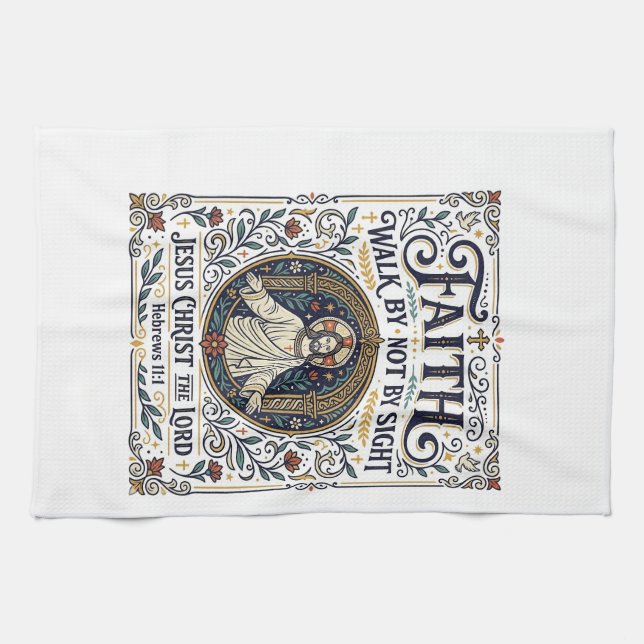 Jesus Bible Journalling Scripture Art Shirt Christ Kitchen Towel (Horizontal)