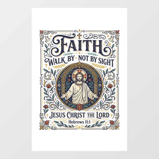 Jesus Bible Journalling Scripture Art Shirt Christ Window Cling (Sheet)