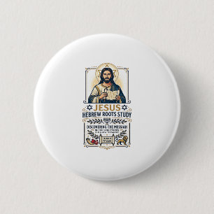 Jesus Bible Languages Hebrew Greek Nerd Shirt Fait 2 Inch Round Button