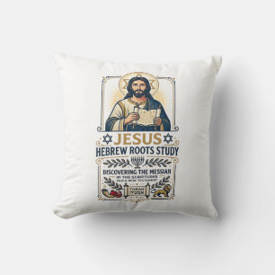 Jesus Bible Languages Hebrew Greek Nerd Shirt Fait Throw Pillow