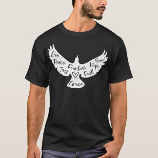 Jesus Bible White Dove Heart Christian Say 1 T-Shirt