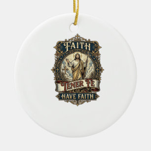 Jesus Bilingual Multicultural Families Shirt Faith Ceramic Ornament