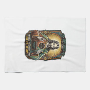 Jesus Black Screen Forgotten Webcam Cover Virtual  Kitchen Towel