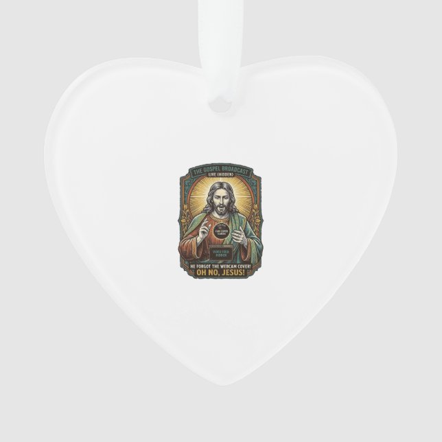 Jesus Black Screen Forgotten Webcam Cover Virtual  Ornament (Front)