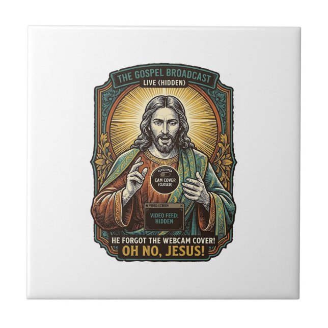 Jesus Black Screen Forgotten Webcam Cover Virtual  Tile (Front)