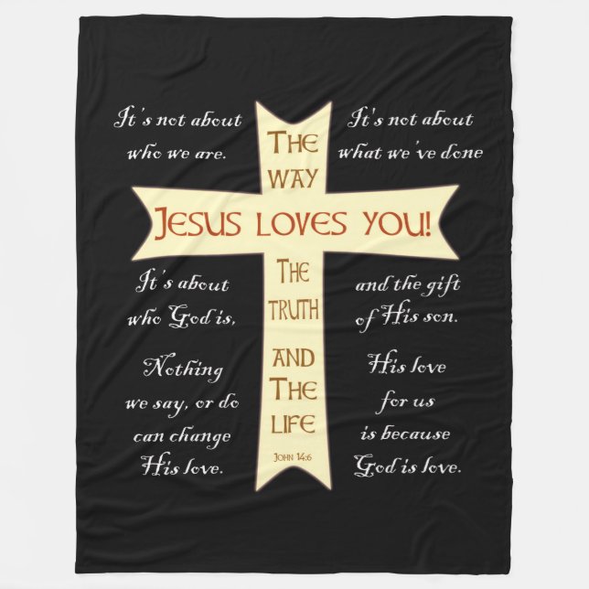 Jesus Blanket- Black Fleece Blanket (Front)