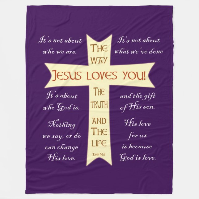 Jesus Blanket- Purple Fleece Blanket (Front)