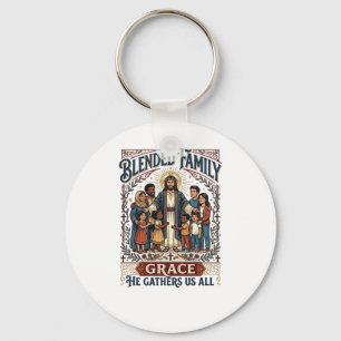 Jesus Blended Family Stepfamily Shirt Christian Gr Keychain