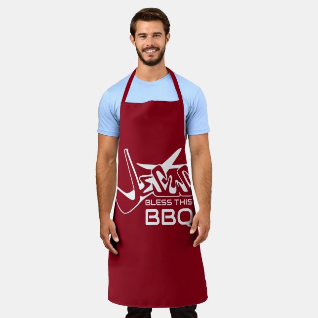 Jesus Bless This BBQ Apron (Worn)