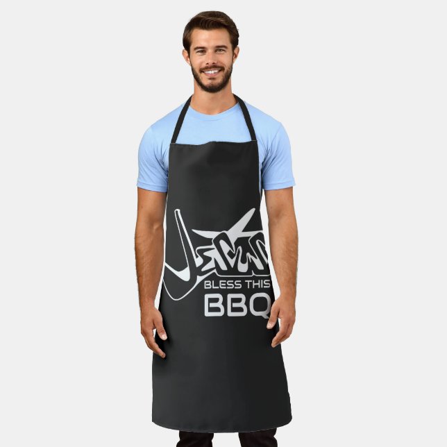Jesus Bless This BBQ Apron (Worn)