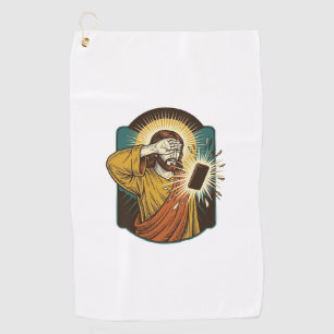Jesus Blinding Max Phone Brightness Midnight Scrol Golf Towel