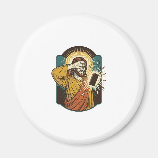 Jesus Blinding Max Phone Brightness Midnight Scrol Magnet (Front)