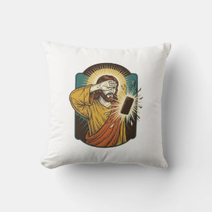 Jesus Blinding Max Phone Brightness Midnight Scrol Throw Pillow