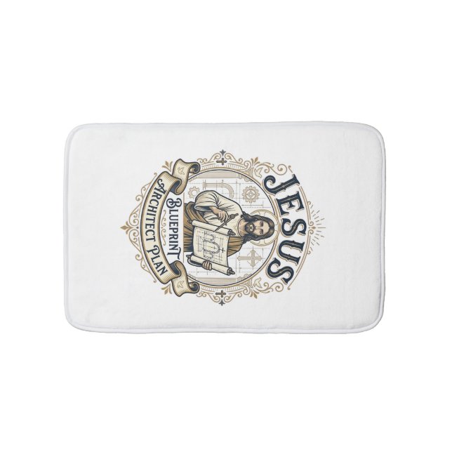 Jesus Blueprint Architect Plan Jesus Blueprint Arc Bath Mat (Front)