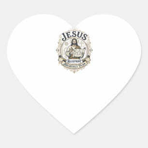 Jesus Blueprint Architect Plan Jesus Blueprint Arc Heart Sticker