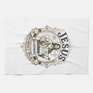Jesus Blueprint Architect Plan Jesus Blueprint Arc Kitchen Towel