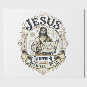 Jesus Blueprint Architect Plan Jesus Blueprint Arc Wrapping Paper