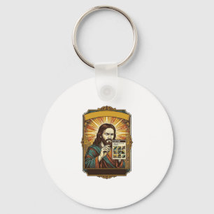 Jesus Blurry Stairs Captcha Test Tech Security Hum Keychain