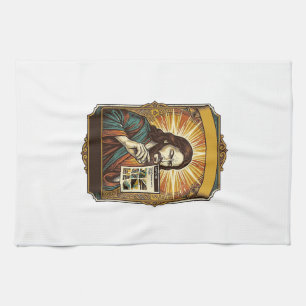 Jesus Blurry Stairs Captcha Test Tech Security Hum Kitchen Towel