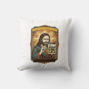 Jesus Blurry Stairs Captcha Test Tech Security Hum Throw Pillow