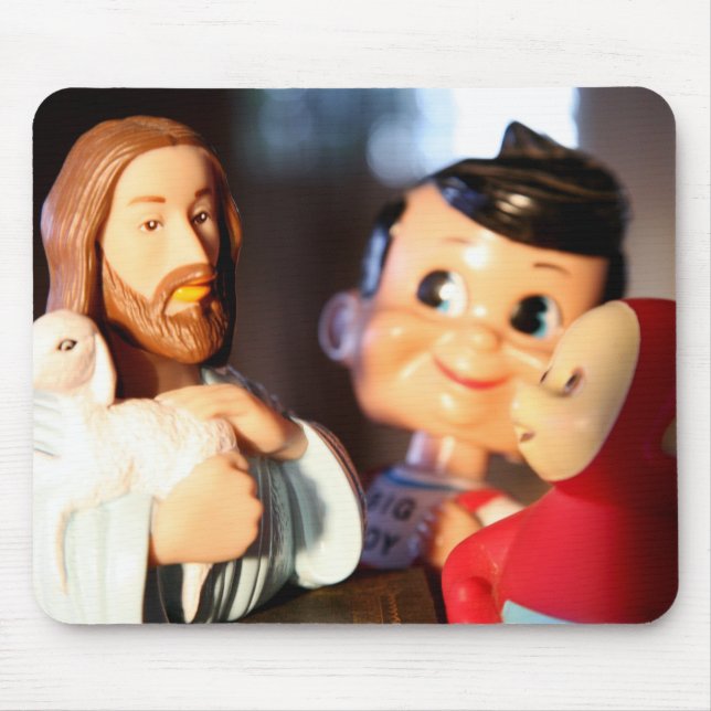 Jesus, Bob and the Telly Yubby Mouse Pad (Front)