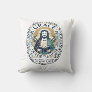 Jesus Book Club Reading Community Graphic Tee Chri Throw Pillow