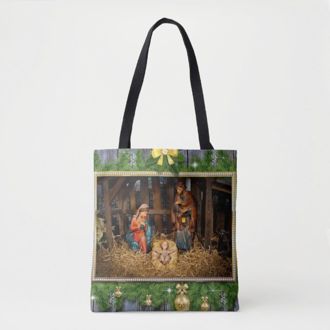 Jesus born manger tote bag (Front)
