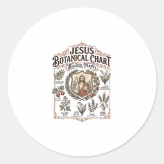 Jesus Botanical Chart Biblical Plants Jesus Botani Classic Round Sticker