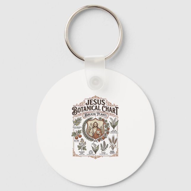 Jesus Botanical Chart Biblical Plants Jesus Botani Keychain (Front)
