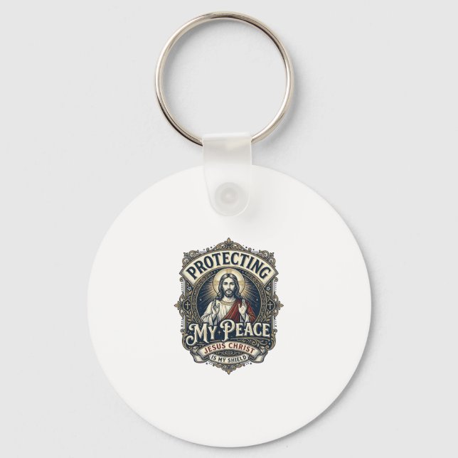 Jesus Boundaries Self Respect Shirt Faith Based De Keychain (Front)