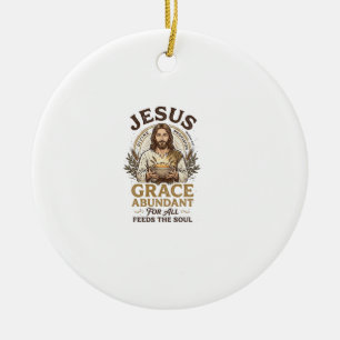 Jesus Bowling Vintage Shirt Christian Graphic_1 Ceramic Ornament