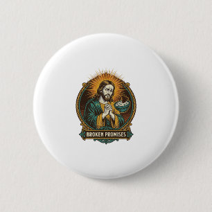 Jesus Broken Chip Stuck In Dip Bowl Party Humor_1 2 Inch Round Button