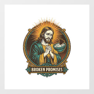 Jesus Broken Chip Stuck In Dip Bowl Party Humor_1 Window Cling