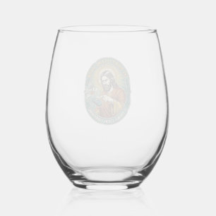 Jesus Broken Double Clicking Mouse IT Office Tech Stemless Wine Glass
