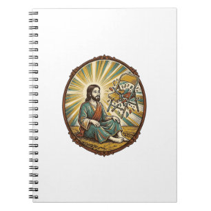 Jesus Broken Folding Chair Party Foul Clumsy Weigh Notebook