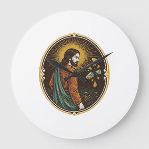 Jesus Broken Glass Dance Floor Party Danger Club H Large Clock