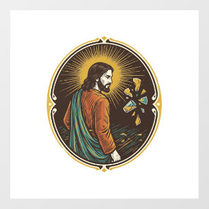 Jesus Broken Glass Dance Floor Party Danger Club H Window Cling