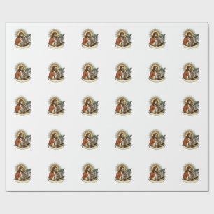 Jesus Broken Standing Desk Stuck Halfway Office Hu Wrapping Paper