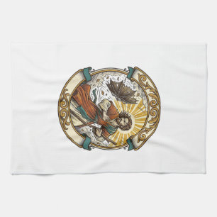 Jesus Broken Umbrella Blown Inside Out Windy Storm Kitchen Towel