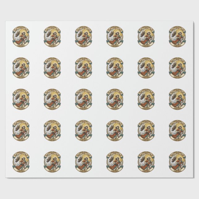 Jesus Broken Umbrella Blown Inside Out Windy Storm Wrapping Paper (Flat)