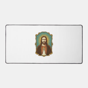 Jesus Broken Wine Cork Stuck Bottle Sommelier Part Desk Mat