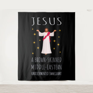 Jesus Brown-Skinned Undocumented Immigrant I Tapestry